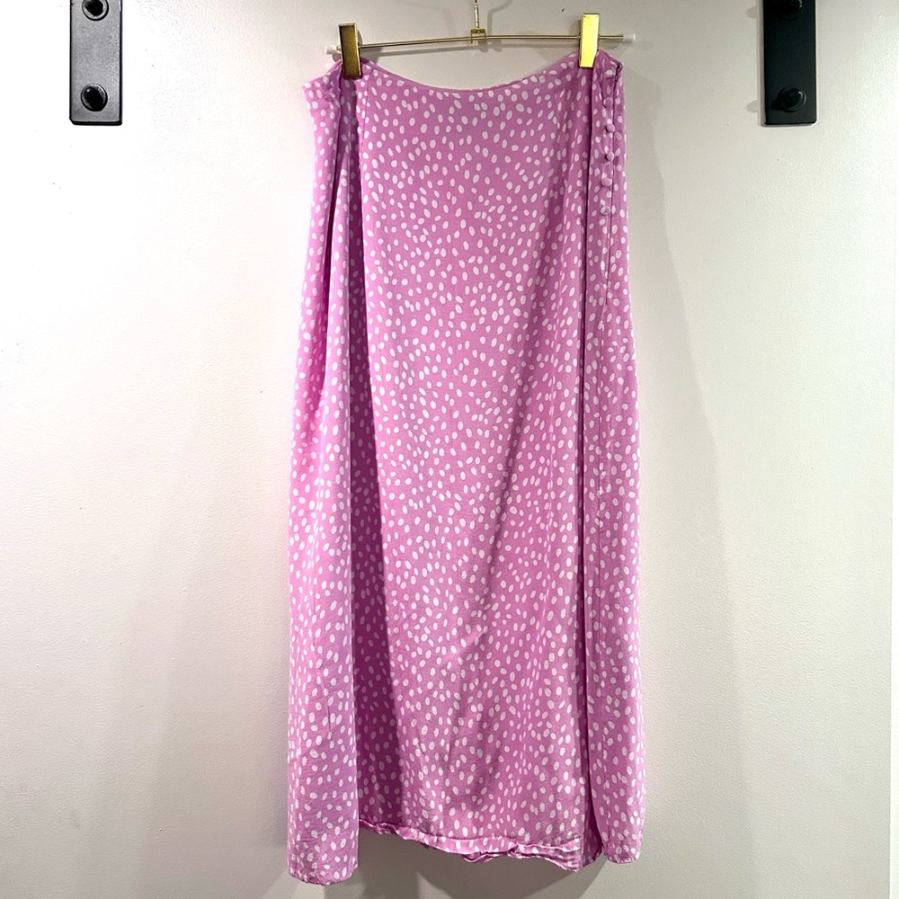 Hobbs London gabrielle pink spotted printed midi skirt